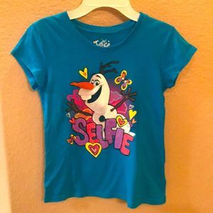 Olaf selfie blue shirt for girls